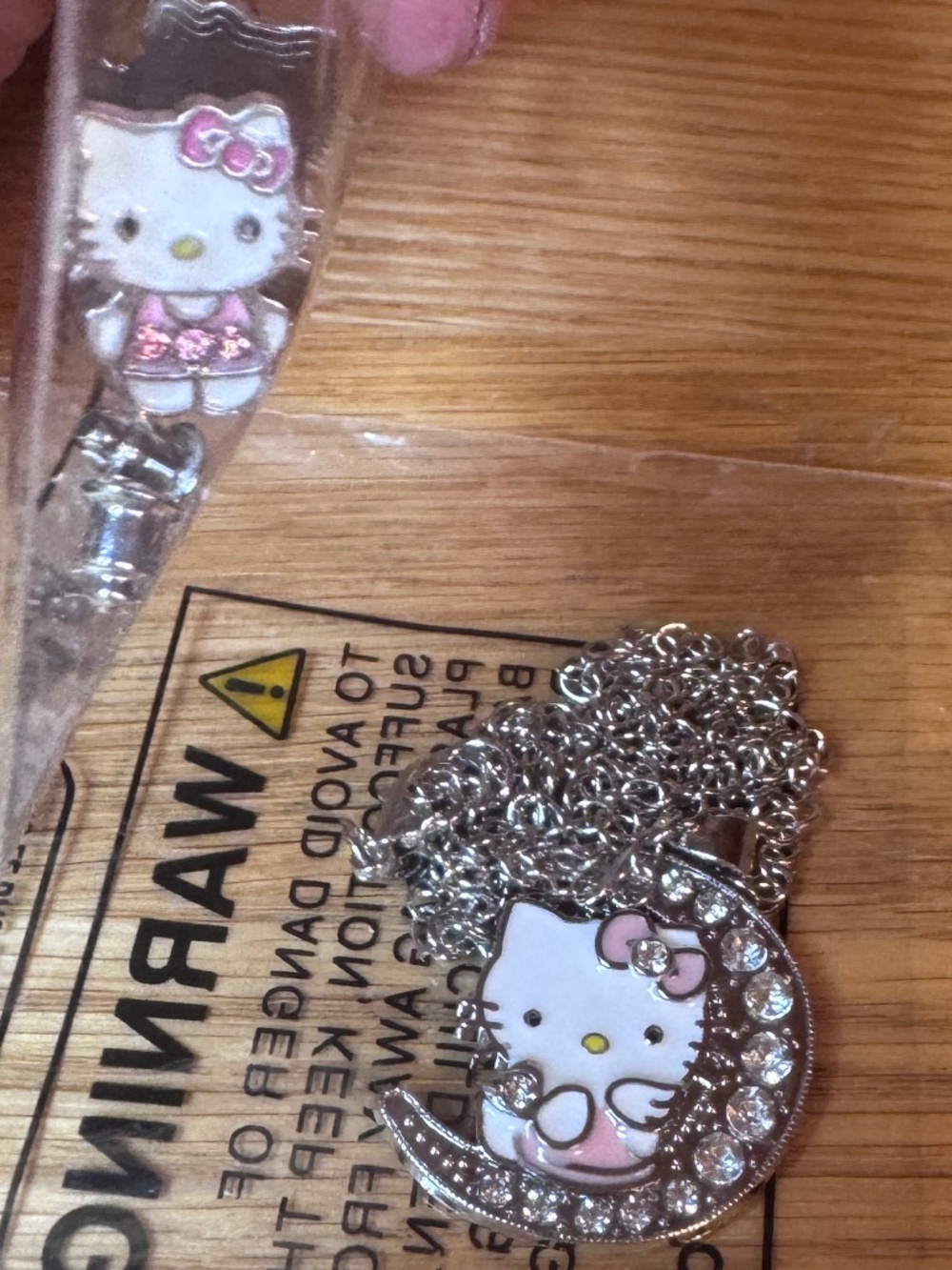 New Hello Kitty Stud Earrings 5/8 In & 1 In. Charm Necklace Fashion Jewelry Set